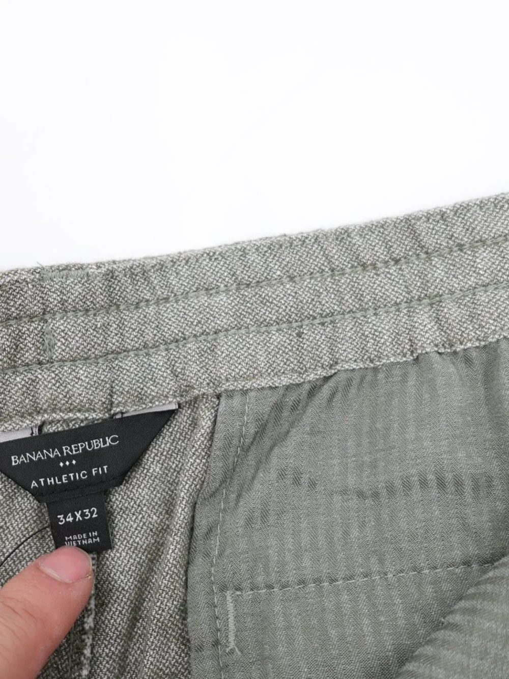 NWT Banana Republic Pants 34x28 Athletic fit Tapered Linen Cotton Herringbone